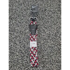 Nike Men's G-Flex Golf Multi-Weave Stretch Woven Belt Sz L 38-40 Red Black White